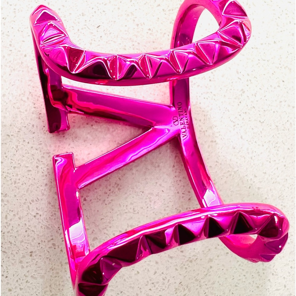 VALENTINO HOT PINK CUFF METAL BRACELET